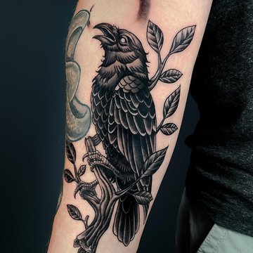 tatouage corbeau