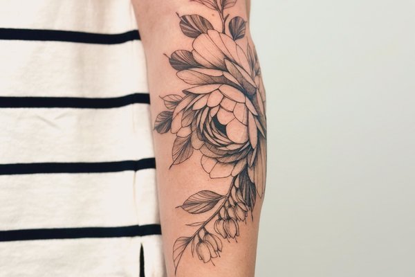 tatouage pivoine