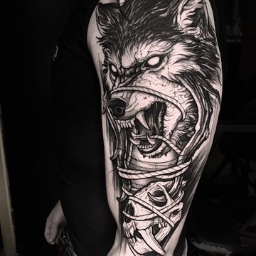 tatouage loup-garou