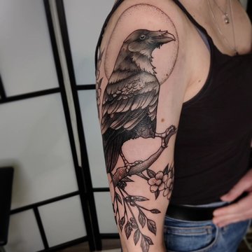 tatouage corbeau
