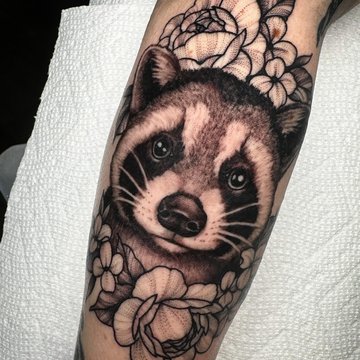 tatouage raton laveur