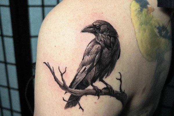 tatouage corbeau