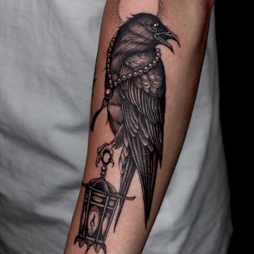 tatouage corbeau