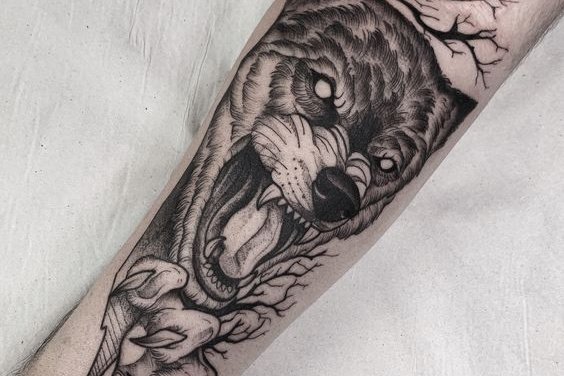 tatouage loup-garou