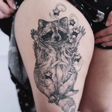 tatouage raton laveur