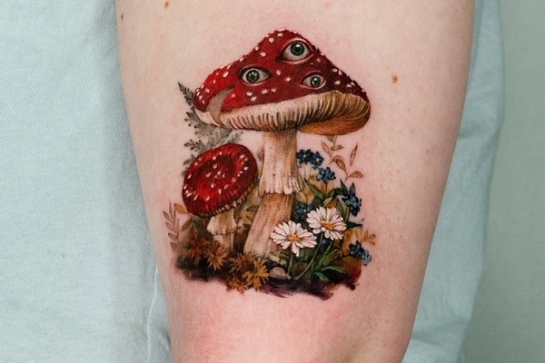 tatouage champignon