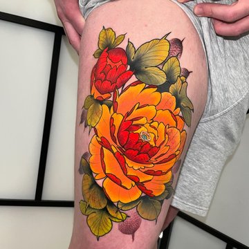tatouage pivoine