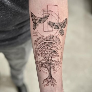 L'arbre de vie, tatouage arbre de vie minimaliste