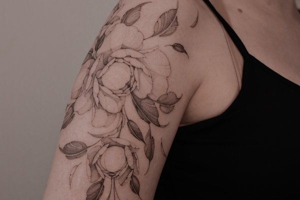 tatouage pivoine
