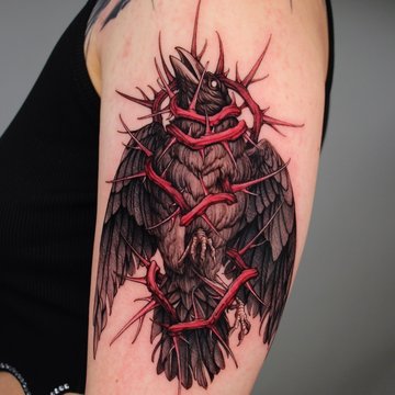 tatouage corbeau