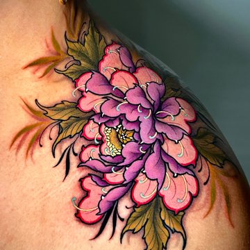 tatouage pivoine