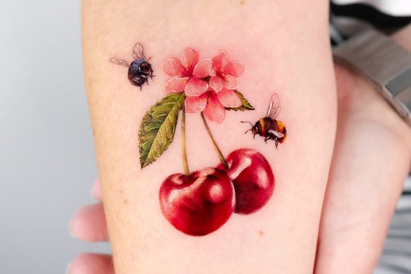 tatouage cerise