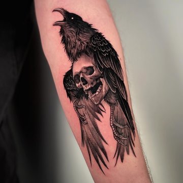 tatouage corbeau