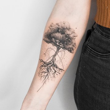 L'arbre de vie, tatouage arbre de vie minimaliste