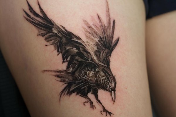 tatouage corbeau