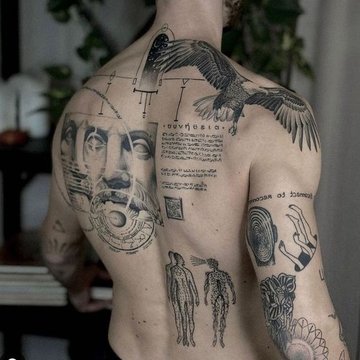 tatouage dos homme