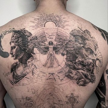 tatouage dos homme