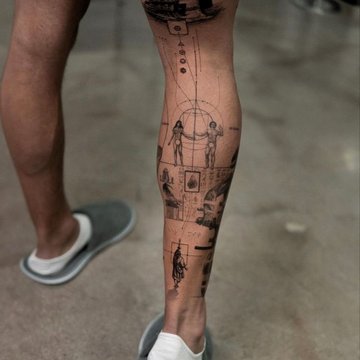 tatouage homme mollet