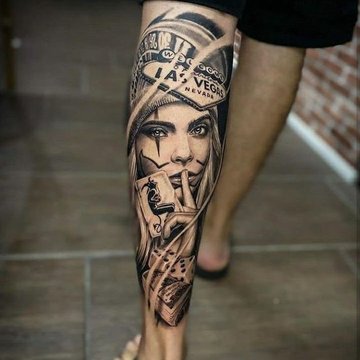 tatouage homme mollet